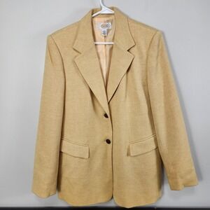 Talbots Womens Wool Cashmere Angora Blazer Jacket 10 Yellow Spring Easter Classy